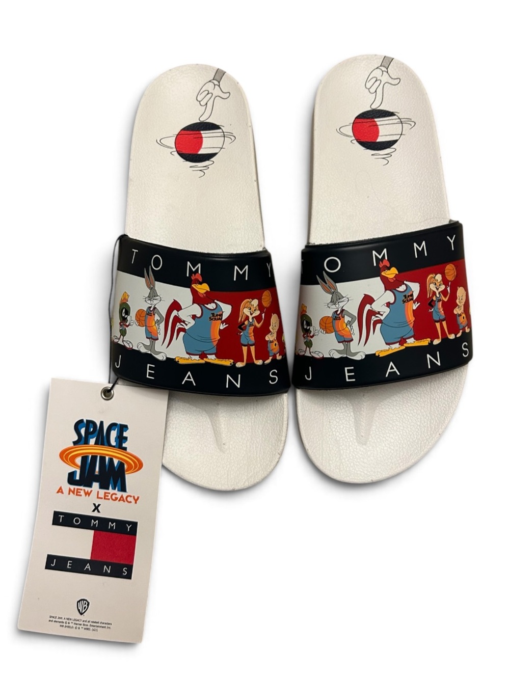 NWT TOMMY HILFIGER JEANS x SPACE JAM New Legacy Slide-On Sandals